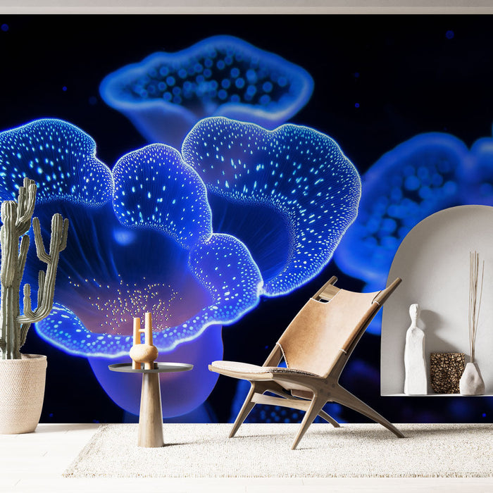 Mural Wallpaper marine | Bright blue and ethereal pattern