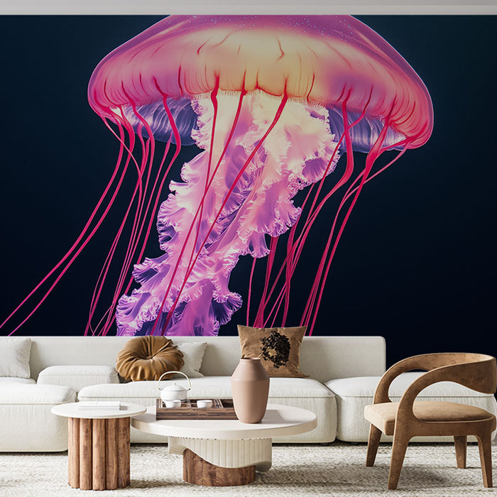 Tapetmanet | Färgstark design av upplysta maneter i tyngdlöshet