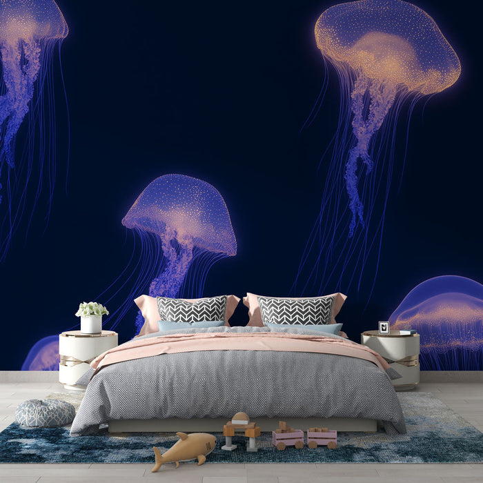 Tapeta meduza | Nevjerojatne svjetleće meduze koje plutaju u tami