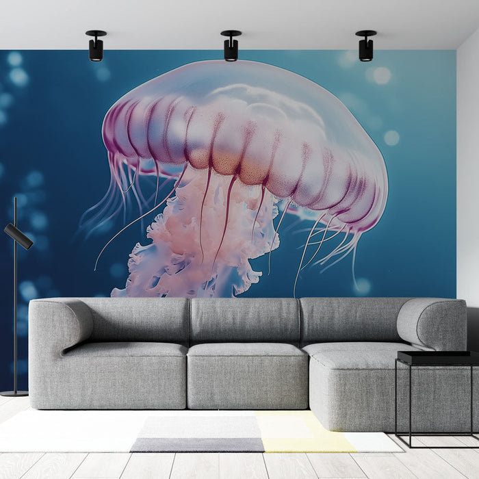 Mural Wallpaper jellyfish | Colorful and soothing illustration of a marine jellyfish