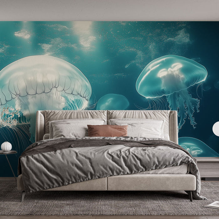 Tapetti meduusa | Hehkuvat meduusat turkoosissa valtameressä