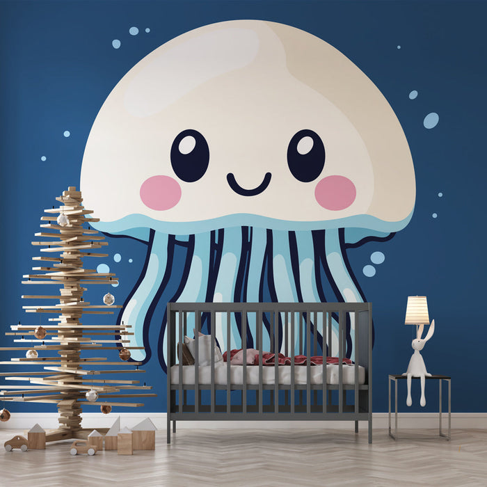 Tapeta meduza | Slatka meduza s mekim bojama