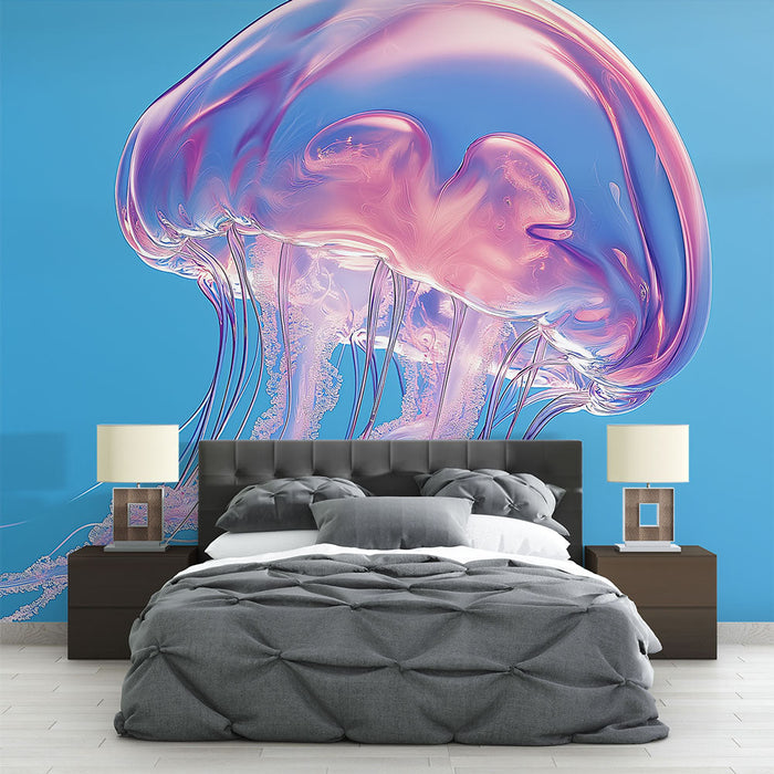 Foto Behang jellyfish | Colorful jellyfish on a calming aquatic background