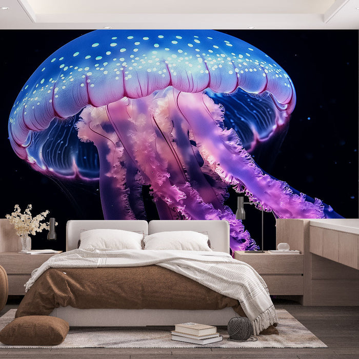 Tapeta jellyfish | Zářivá medúza s jasnými a hypnotickými barvami