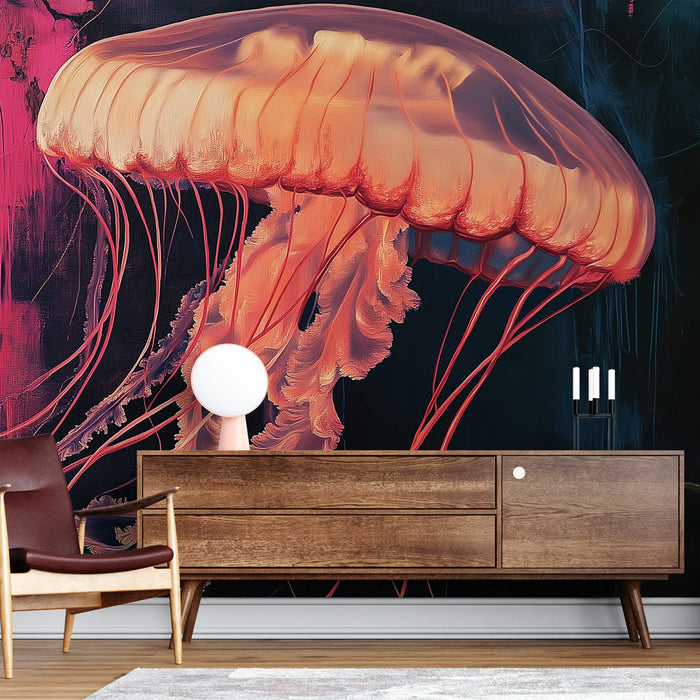 Ταπετσαρία τοιχογραφίας μέδουσα | Πολύχρωμος και δυναμικός σχεδιασμός μεδουσών σε σύγχρονο στυλ