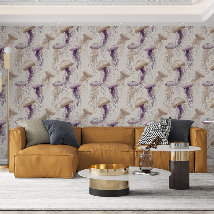 Foto Behang kwallen | Geweldige kwallenpatronen in zachte, vloeiende tinten