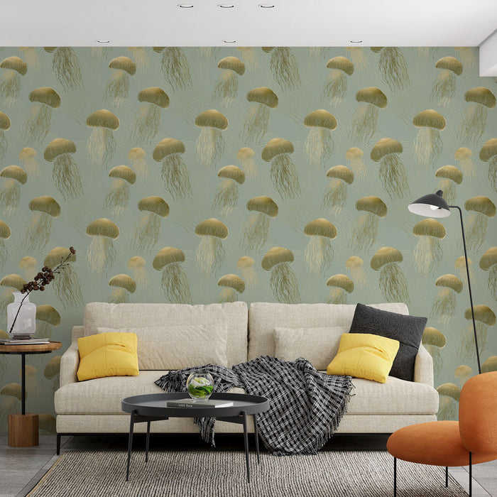 Fototapeet jellyfish | Ujuv meduusimotiiv pastelse taustaga