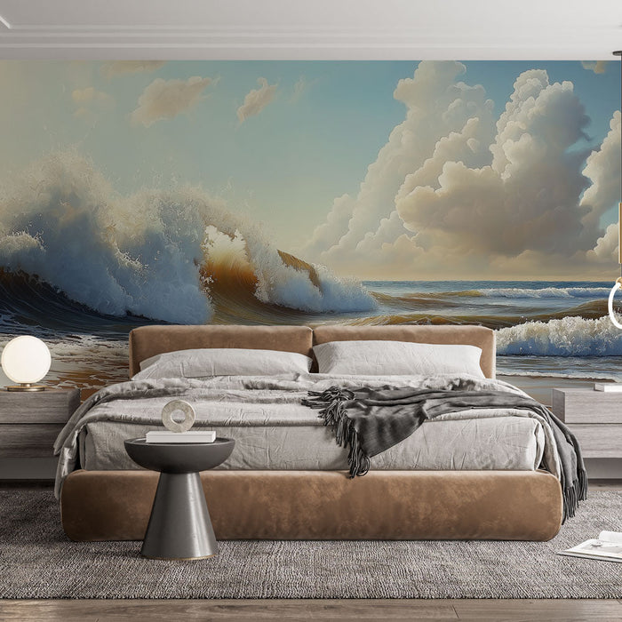 Tapete Meer und Wellen | Majestätische Wellen an einem sonnigen Strand