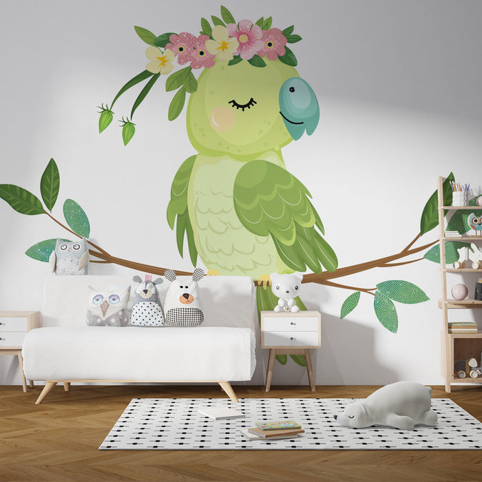 Tapete mini parrot floral | Alles in Grün