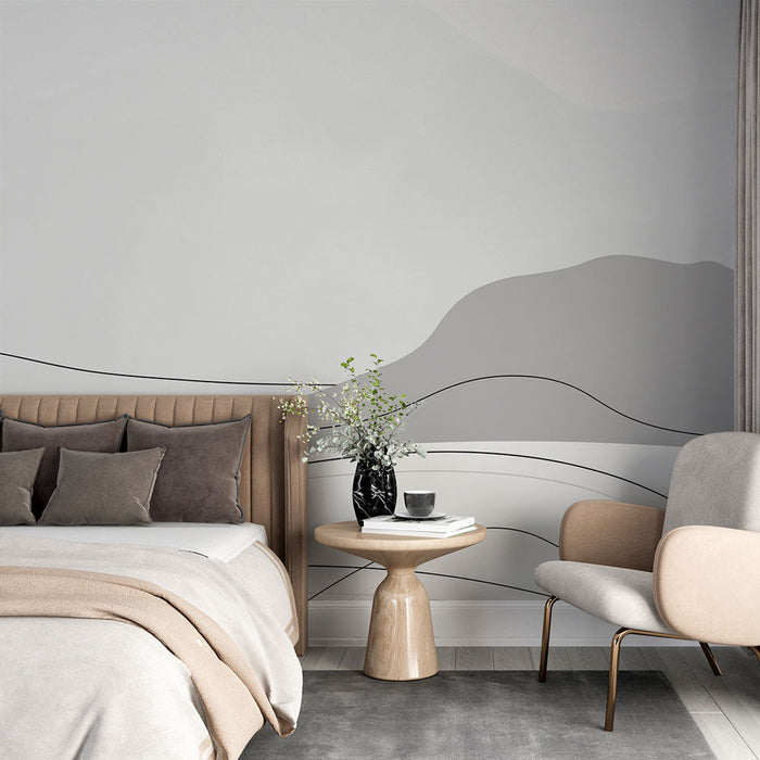 Tapeta minimalistická krajina | Tekoucí linie na uklidňujícím pozadí