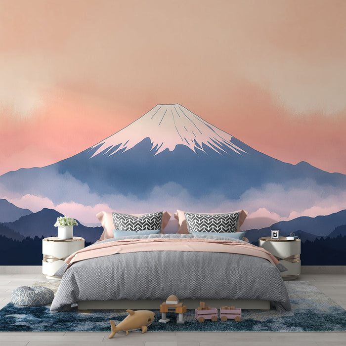 Tapéta hegy | Mount Fuji alkonyatkor puha árnyalatokkal