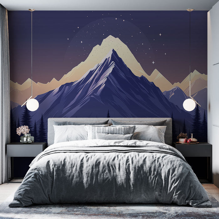 Fototapet gora | Veličastne gore in zvezdnato nebo