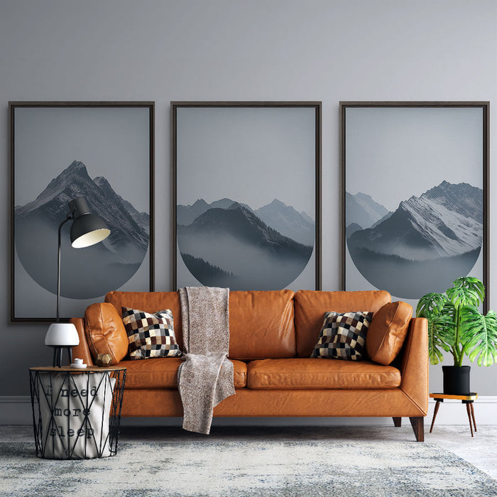 Tapete τοπίο βουνού | Σύγχρονη σύνθεση σε αποχρώσεις του μπλε και γκρι