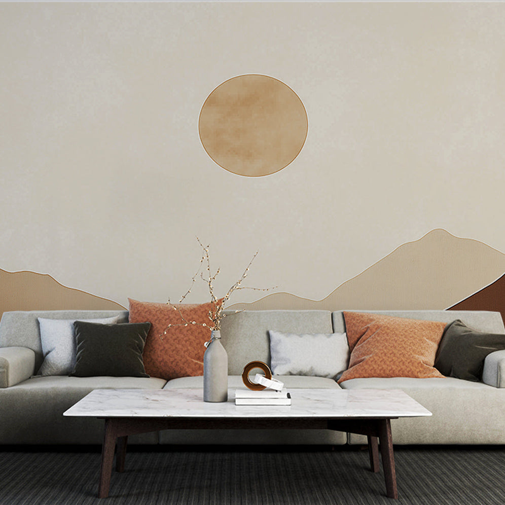 Foliage Mural Wallpaper | Minimalist Black and Beige Leaves main image 0