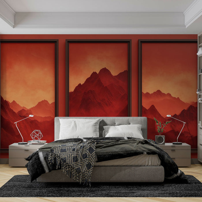 Foto Behang Red Mountain | Majestueus Landschap in Rode en Oker Tinten