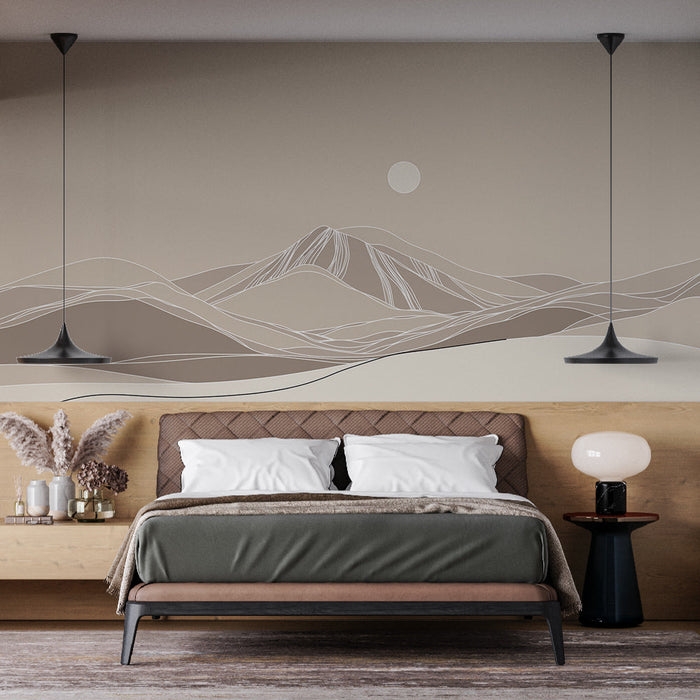 Tapetti vuoristo | Aurinko ja beige maisema