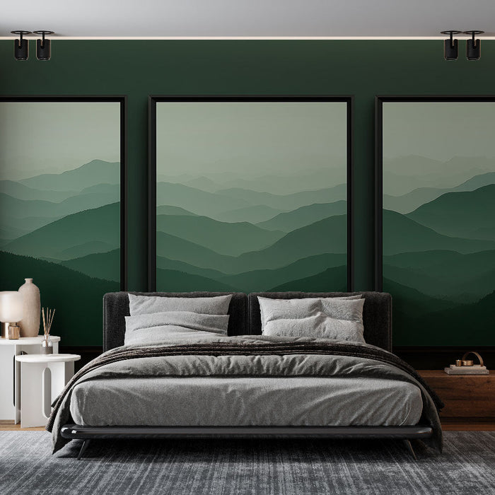Tapeta gradientowe góry | Kojący zielony krajobraz górski
