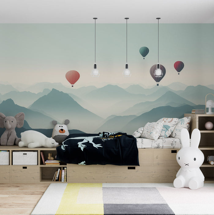 Hot Air Balloon Mural Wallpaper | Colorful Balloons