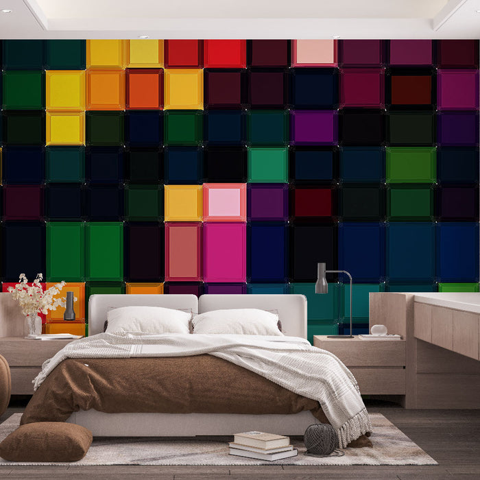 Tapetti värikäs mosaiikki | Monivärinen geometrinen kuvio