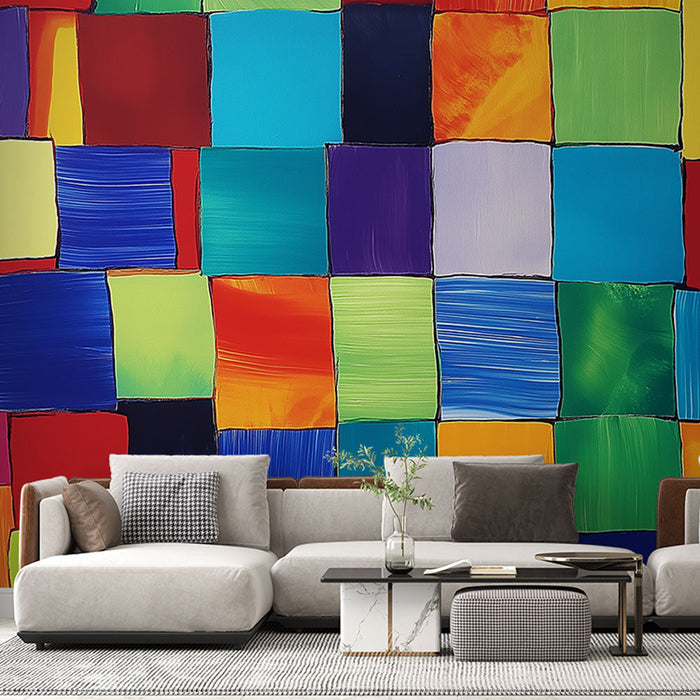 Tapetti värikäs mosaiikki | Elävä ja dynaaminen geometrinen kuvio