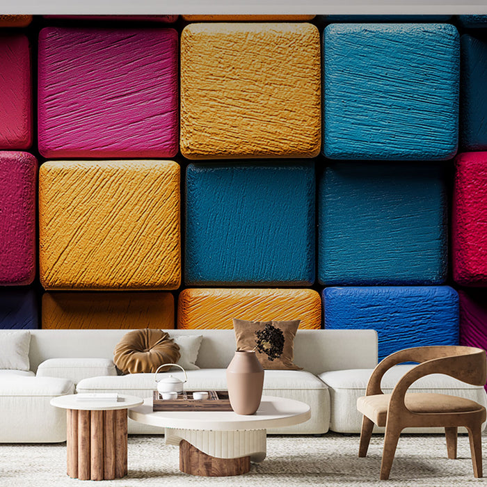 Tapetti värikäs mosaiikki | Laatta paneeli hehkuvilla sävyillä