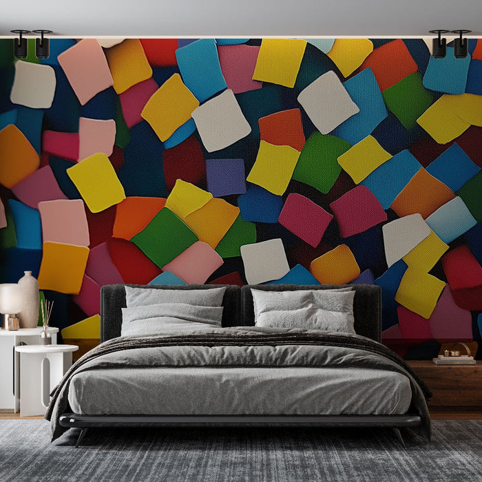 Carta da parati colorata mosaico | Un design dinamico di quadrati vibranti