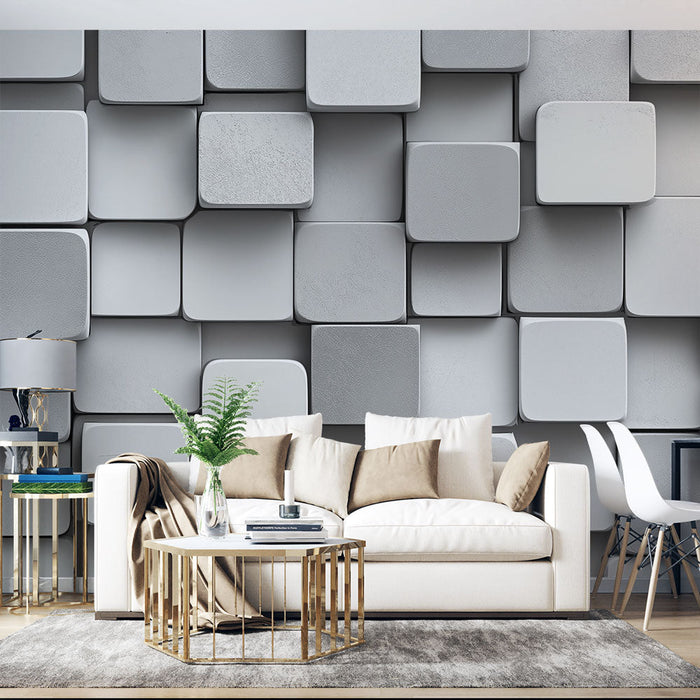 Tapete de mosaico | Padrão geométrico em tons de cinza