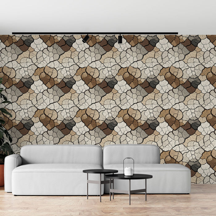 Tapete μωσαϊκό τερακότα | Οργανικά σχέδια σε αποχρώσεις του μπεζ και του καφέ