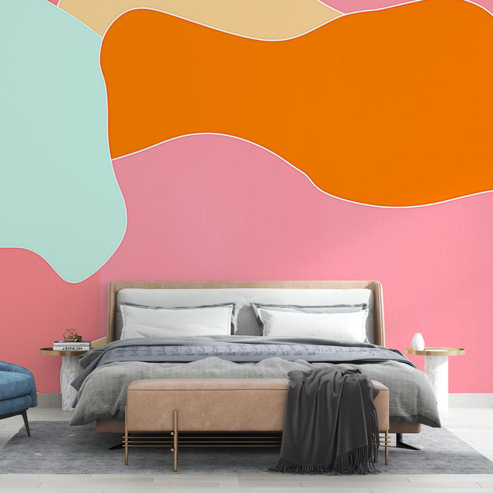 Mural Wallpaper abstract patterns | Pastel colors and fluid shapes