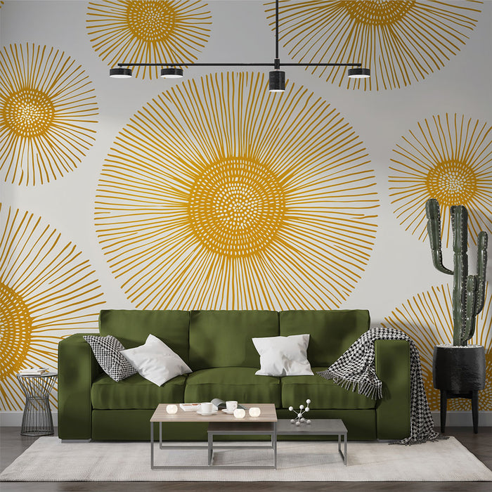 Tapet cu modele circulare | Modele circulare aurii pe un fundal alb