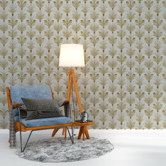 Fototapeet kuldsete lillede mustritega | Elegants ja keerukus õrnade mustritega