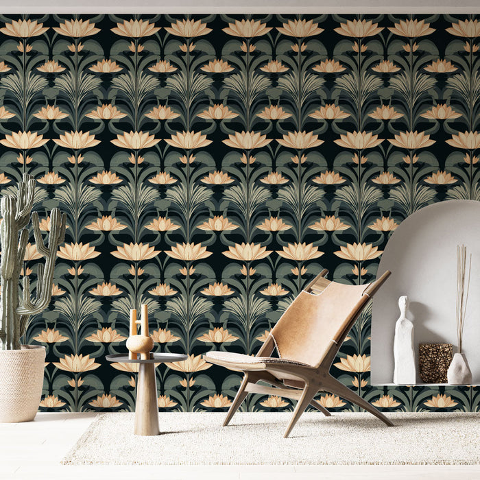 Tapete cvjetni uzorci | Elegantni cvjetovi na tamnoj pozadini