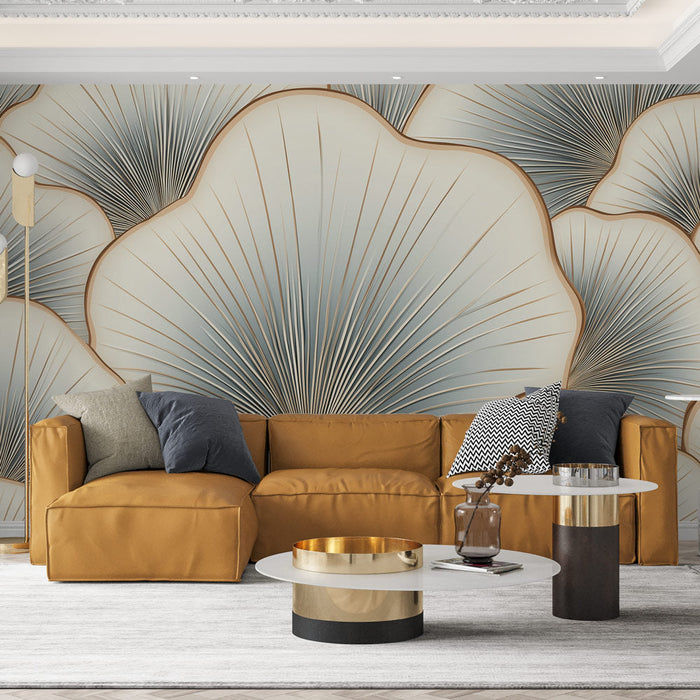 Fototapet organik desenler | Yumuşak çizgiler ve sakin renklerle zarif tasarım