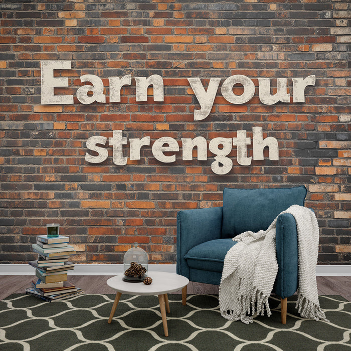 Тапет мотивация фитнес | Вдъхновяващо послание на фон от винтидж тухли