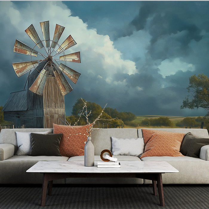Tapeta mlin | Vjetrenjača u pastoralnom krajoliku