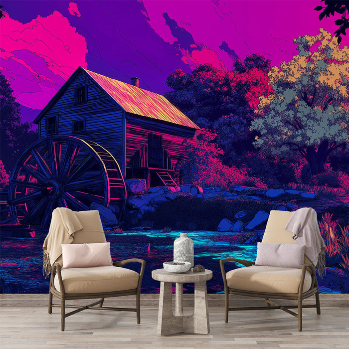 Tapete Mühle | Traditionelle Mühle unter einem Himmel