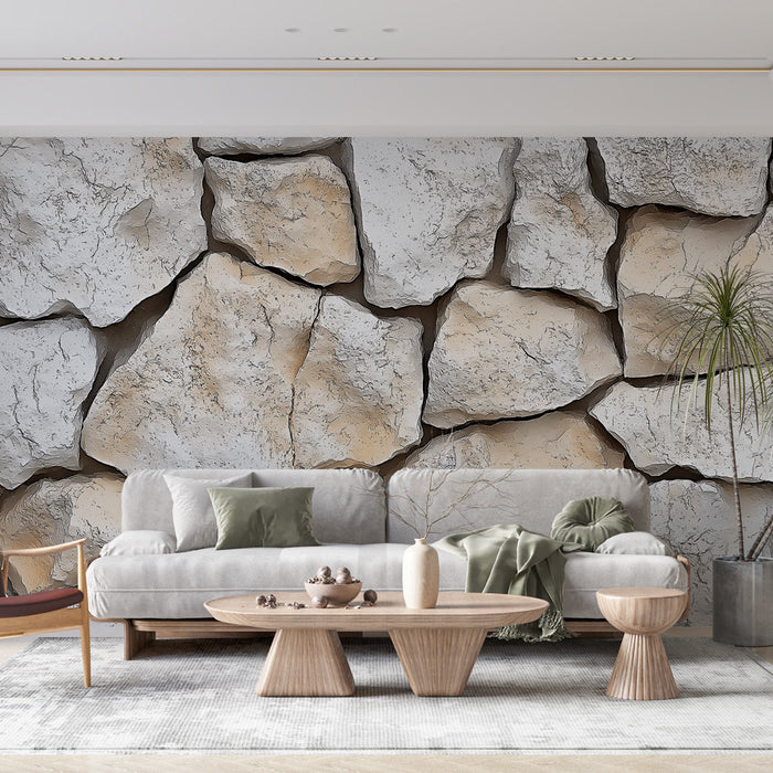 Papel de parede de mural parede de pedra | Pedra natural com tons claros e quentes
