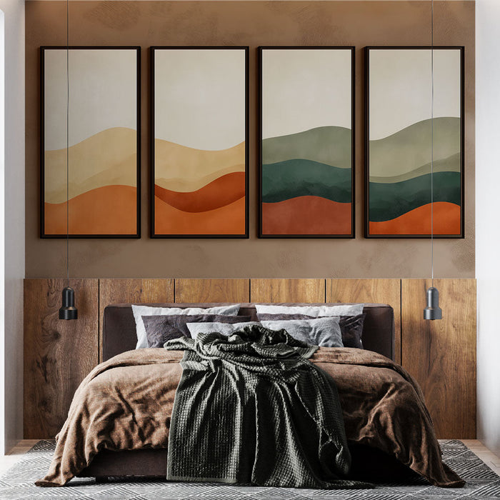 Tapete tableau imitation | Κυματιστά χρώματα γήινα και απαλά