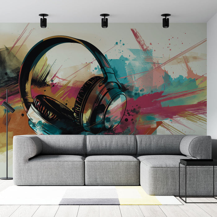 Tapete музика | Слушалки в стил графити сини