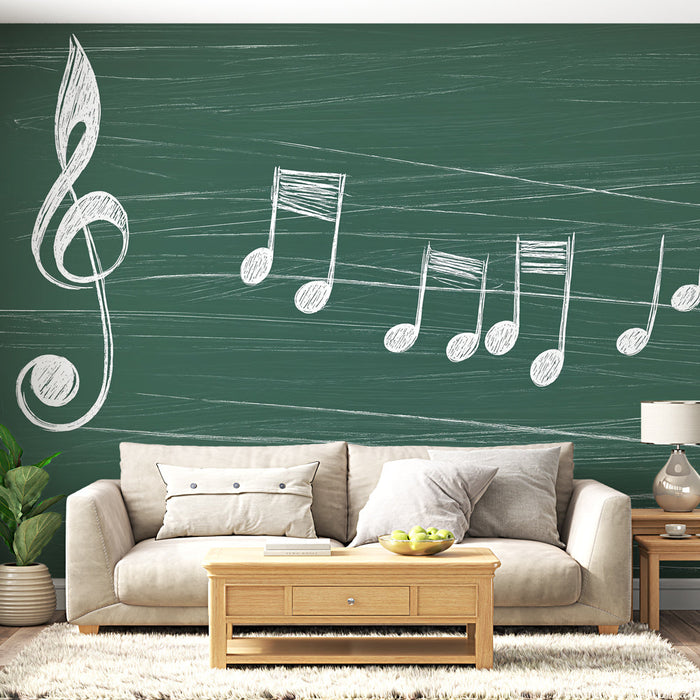Seinapilt muusika | Muusikanoote tahvlil