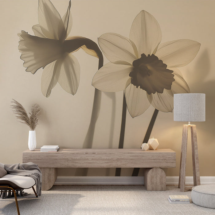 Papel de parede narciso | Tudo em bege e sombras