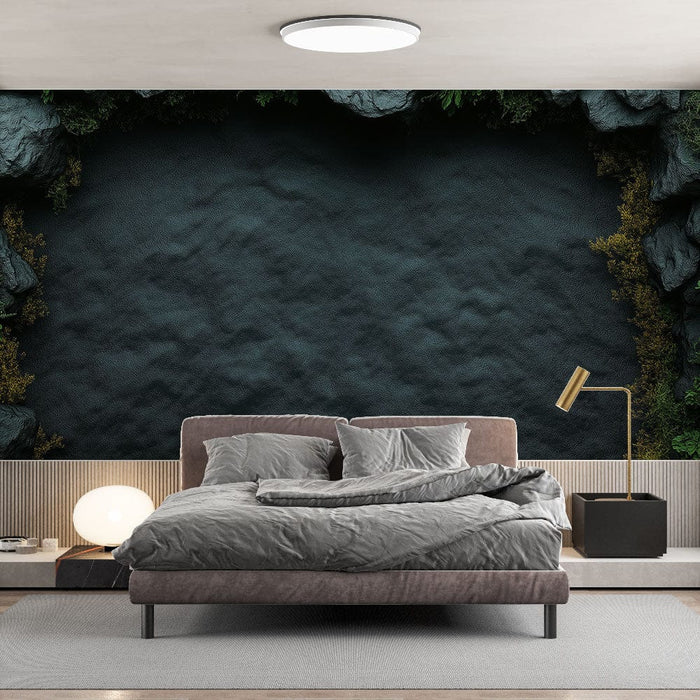 Carta da parati verde natura | Cornice di pietre e fogliame rigoglioso