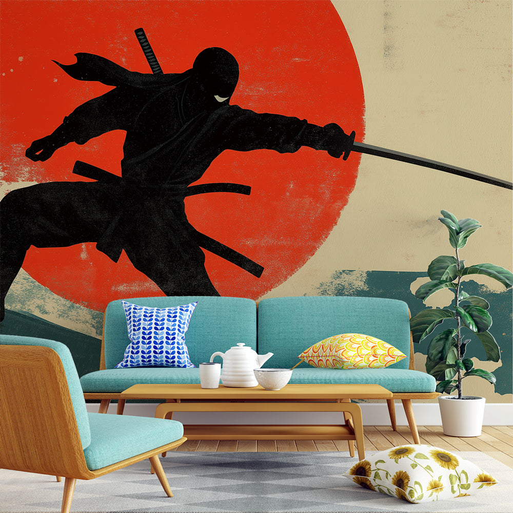 Mural Wallpaper ninja | Japanese painting style — WonderMural