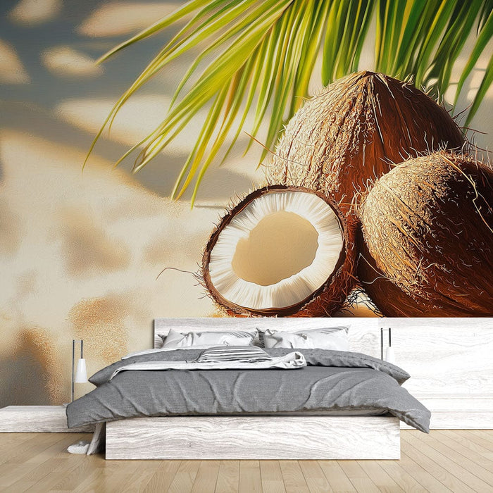 Tapeta kokos | Kokos na pijesku s palmama