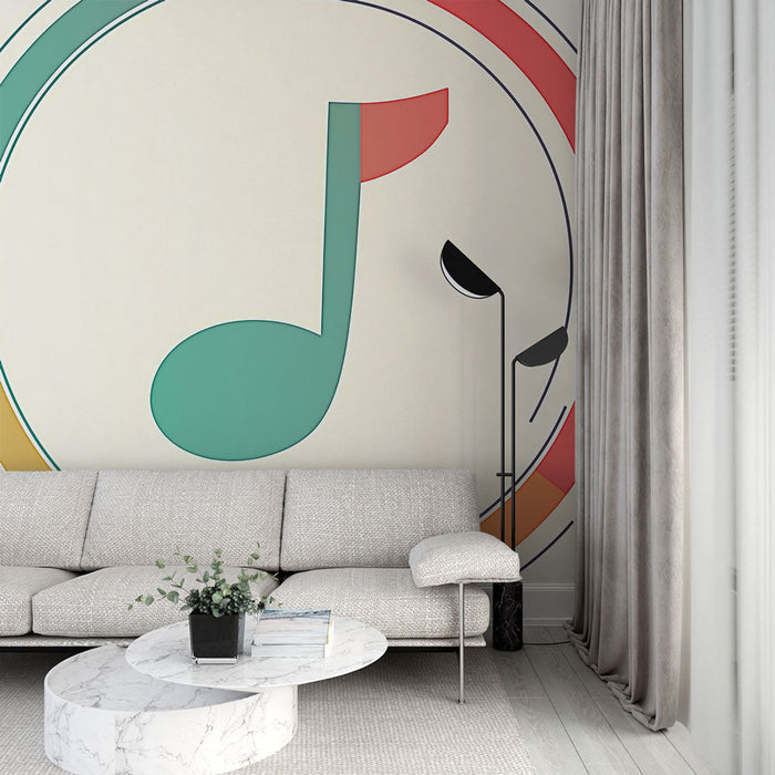 Mural Wallpaper music note | Modern design with stylized music icon