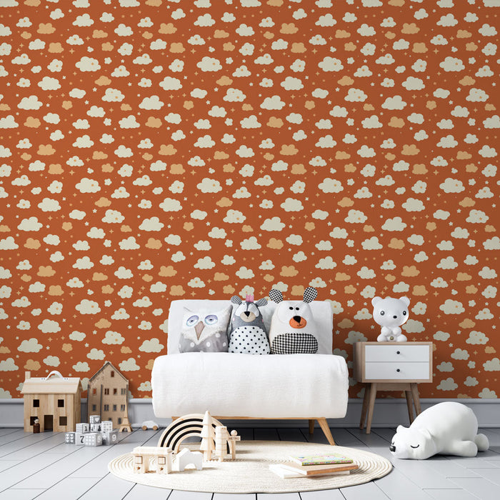 Fototapet oblaki in cvetje | Mehko nebo s igrivimi vzorci