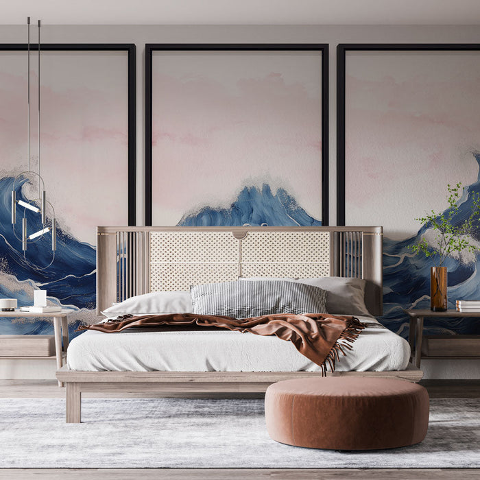 Тапет океанско синьо | Динамични вълни на пастелен фон