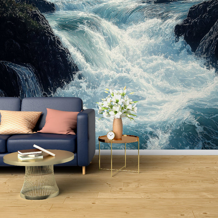 Фототапет океан | Бурни вълни и азурни отражения