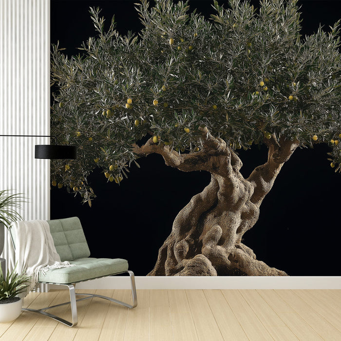 Papel de parede olive-tree | Elegante bonsai de oliveira com folhagem exuberante