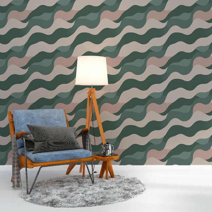 Tapeta s vlnitým vzorem | Abstraktní vlnový vzor v pastelových tónech